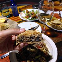 Empanada vegan de champiñones y crema de almendras at Kalí Órexi by Labocatorio in Bilbao