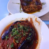 Imam berenjena e pasticcio di pasta at Kalí Órexi by Labocatorio in Bilbao