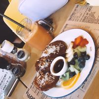 Vegan banana pancakes  at The Blueberry in Amersfoort