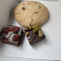 Two kinds of fudge and vegan chocolate chip cookie  at The Blueberry in Amersfoort