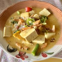Delicious vegan yellow curry with veg and tofu  at Goulburn Thai in Goulburn