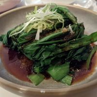 Asian greens w soy broth & fried garlic at Donna Chang in Brisbane