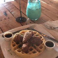chx n waffles on special on occasion. AMAZING at Earth Plant Based in Phoenix