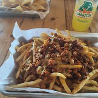 These chorizo fries were so good! at Earth Plant Based in Phoenix