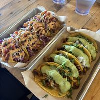 Fish and Carnitas Tacos  at Earth Plant Based in Phoenix