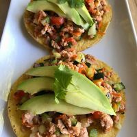 Ceviche tostadas at Earth Plant Based in Phoenix
