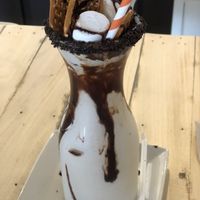 Chocolate peanut butter pretzel monster shake!!! at Earth Plant Based in Phoenix