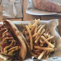 Vegan Diggity Dog with Street Corn at Earth Plant Based in Phoenix