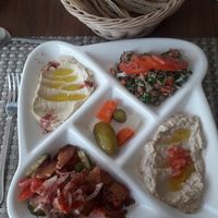 Cold mezze plater at Palm Court in Wadi Musa