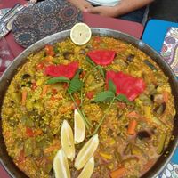 Vegan paella at El Duende in San Jose