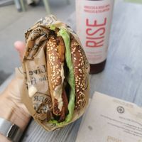 Tempeh Bagel at Copper Branch - Stanley in Montreal