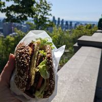 Breakfast sandwich carried up mount royale at Copper Branch - Stanley in Montreal
