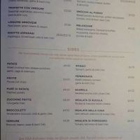 Menu at Piccolino in Clitheroe