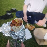 The food!!! So delicious! (Go and eat it in the park just by the van 😉) at Chai Walla in Cambridge