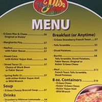 Menu at Vegan Jus in Strongsville