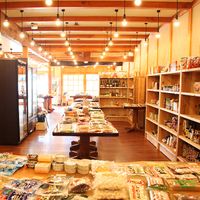 The first floor is a natural food shop selling organic foods, superfoods and organic vegetables. at Marche in Kurashiki