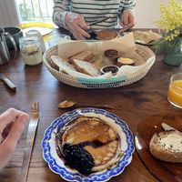 Breakfast  at Studio Vert  in Laroque-des-alberes