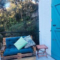 Chilling outside at Studio Vert  in Laroque-des-alberes