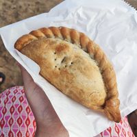 Vegan pasty at Marco's Cafe in Barry