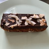 Vegan chocolate and coconut flapjack  at The Granary in Penzance
