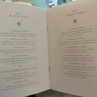 A sample spread from the multi-paged tea menu at The Lord Mayor's Lounge at The Shelbourne in Dublin
