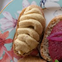 Vegan hummus finger sandwich at The Lord Mayor's Lounge at The Shelbourne in Dublin