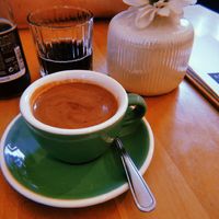 vegan hot chocolate at Pizza Bar Hradlo in Olomouc