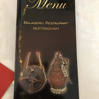 Menu at Balageru in Nottingham