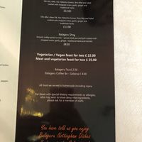 Vegan half of menu at Balageru in Nottingham