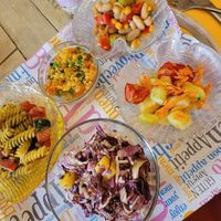 Different salads at Maestri Di Fabbrica in Florence