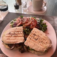 Vegan Panini Original - added vegan cheesee  at Sweetbeat in San Cristobal De Las Casas