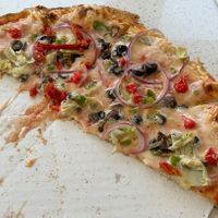 Veggie Delight with Vegan Cheese.  at Pictured Rocks Pizza in Munising