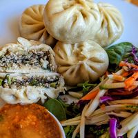 Momo (Vegan Tibetan Dumplings) at Cafe Bliss in Brighton