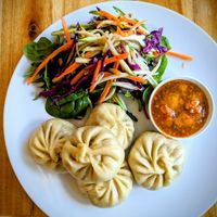 Momo (Vegan Tibetan Dumplings) at Cafe Bliss in Brighton
