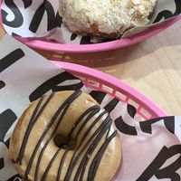 Lime and coconut (soooo good!) and peanut butter and dark chocolate drizzle  at Boneshaker Doughnuts in Paris