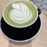 Matcha latte  at Boneshaker Doughnuts in Paris
