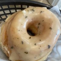 Peach basil donut  at Boneshaker Doughnuts in Paris