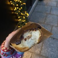 Chocolate vanilla filled donut!!   at Boneshaker Doughnuts in Paris