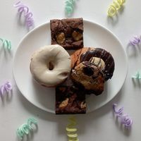 Donuts Vanilla, Browkie Brownie, and Cookies Dough (for Fat Tuesday) at Boneshaker Doughnuts in Paris