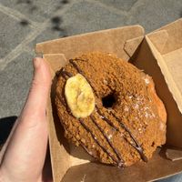 Banana bread donut  at Boneshaker Doughnuts in Paris