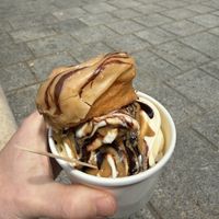 Soft serve with a mini donut. They have soft serve in summer!  at Boneshaker Doughnuts in Paris
