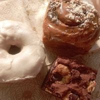 Donuts Vanilla, Espresso Tahini Roll and Browkie at Boneshaker Doughnuts in Paris
