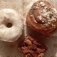 Donuts Vanilla, Espresso Tahini Roll and Browkie at Boneshaker Doughnuts in Paris