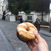 Salted caramel donuts (I think it’s NOT VEGAN) at Boneshaker Doughnuts in Paris