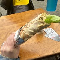 Vegan sandwich (falafel and hummus) at Sham Falafel in Krakow