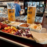 Mezze plate & moustache kraft beers 💛 at Moustache in Innsbruck