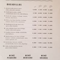 Menu Page 2 (v for Vegetarian) at Cafeteria Punt 5 in Figueres