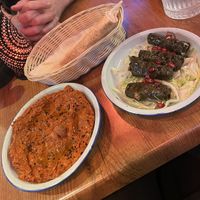 Excellent food you can tell it’s homemade. Best hummus I’ve ever had, also had vine leaves and patatas bravas. Lots of vegan mezze options available clearly labelled vegan opti at Middl.eat  in Amsterdam