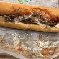 Philly cheesesteak; soggy disaster; pass on it  at HipCityVeg in Wayne