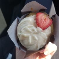 Strawberry cupcake at Nola Vegan in New Orleans